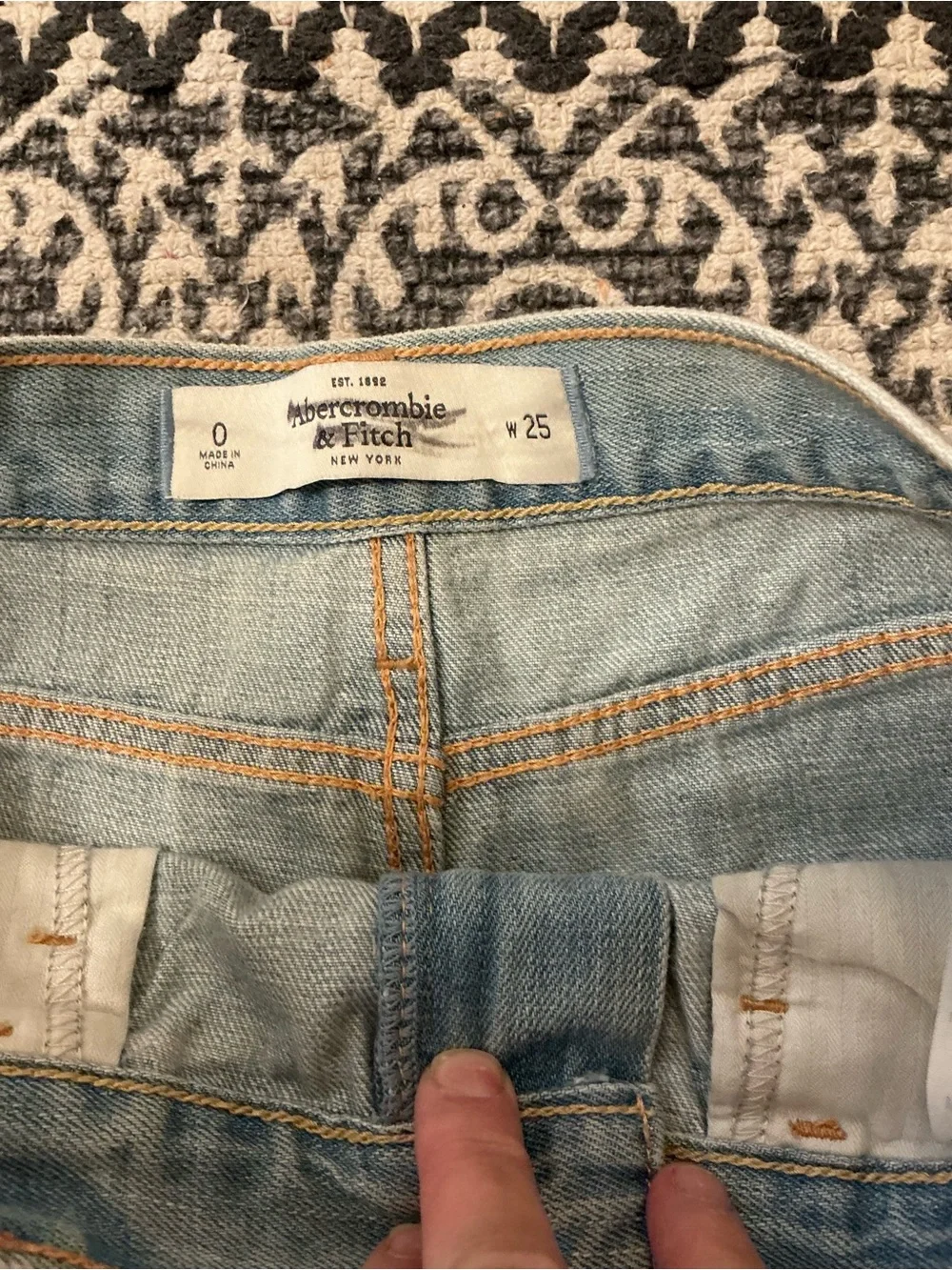 Light Blue Embellished Distressed Abercrombie Denim Shorts - sz0 Women